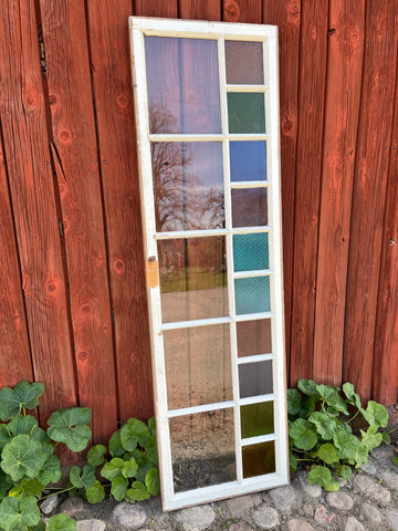 Spröjsad fönsterbåge med färgat glas 53x178