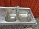 Rostfri diskbänk 140 cm