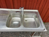 Rostfri diskbänk 140 cm