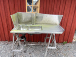 Rostfri diskbänk 140 cm
