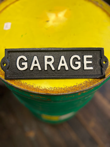 Gjutjärnsskylt Garage