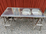 Rostfri diskbänk 143 cm