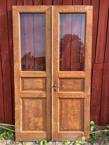 Pardörr med glas 124,5x220