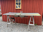 Rostfri diskbänk 200 cm