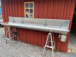 Tvättränna rostfri 300 cm