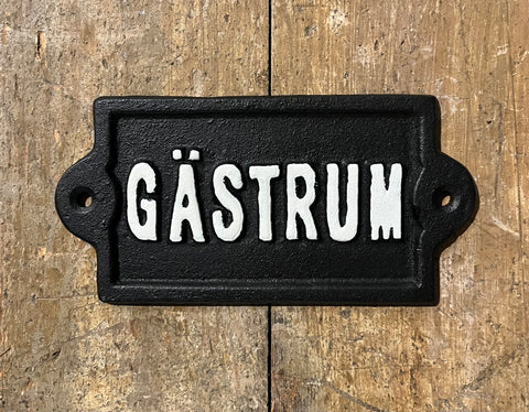 Gjutjärnsskylt Gästrum